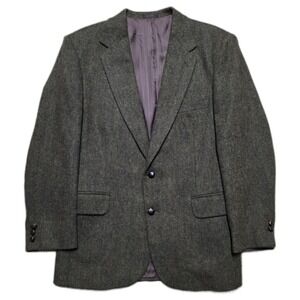 VTG Austin Leeds Collection Blazer‎ Men's Brown Sz 42 R Harris Tweed Classic